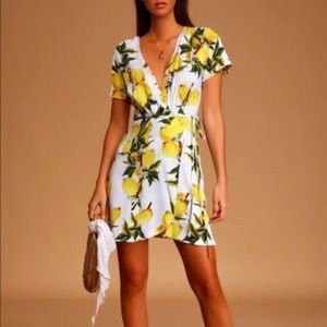 Lulu's Lemon Wrap Dress